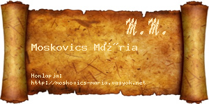 Moskovics Mária névjegykártya