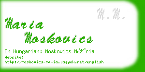 maria moskovics business card